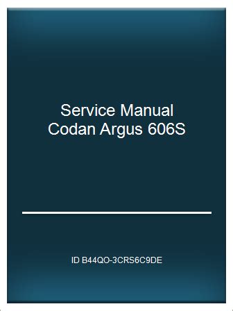 Read Online Service Manual Codan Argus 606S 