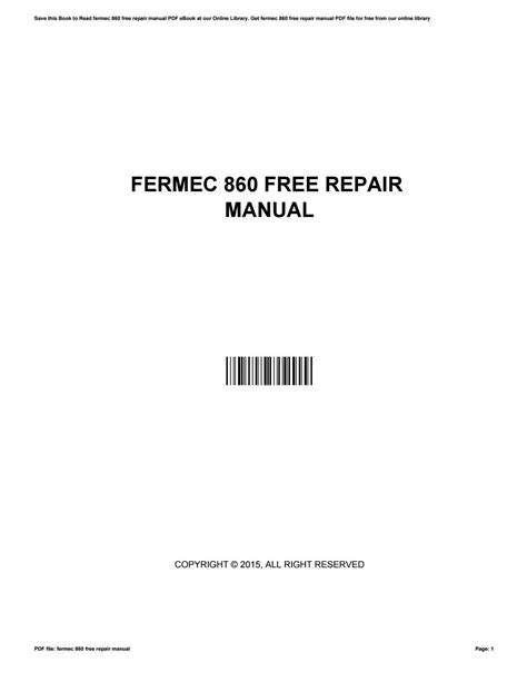 Full Download Service Manual Fermec 860 Free 