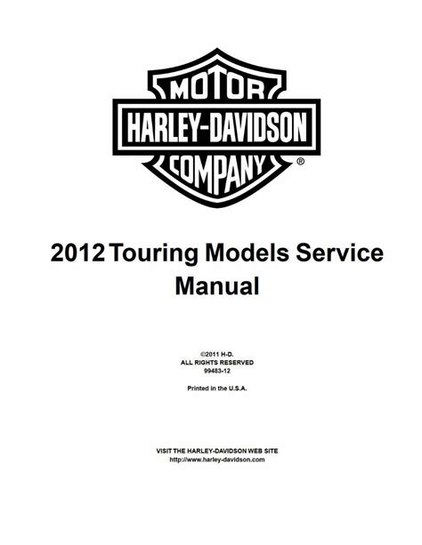 Full Download Service Manual For 2012 Street Glide 