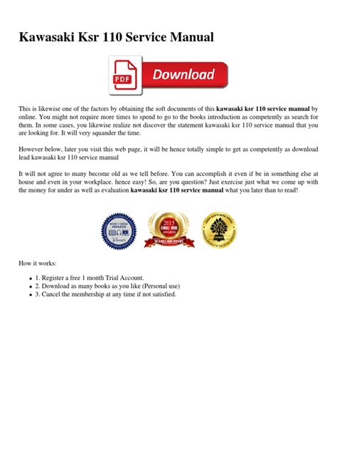 Full Download Service Manual For Kawasaki Ksr 110 