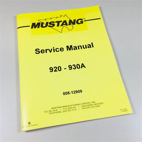 Read Service Manual For Mustang 930A 
