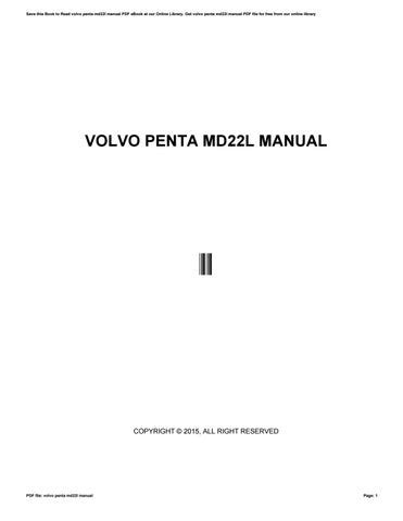 Read Service Manual Volvo Md22L 