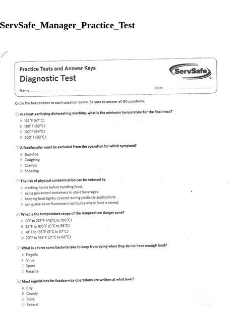 servsafe manager practice test 2021