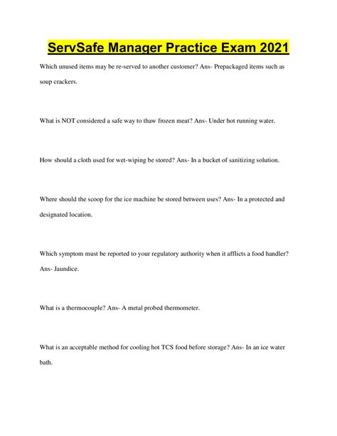 servsafe practice test 2021