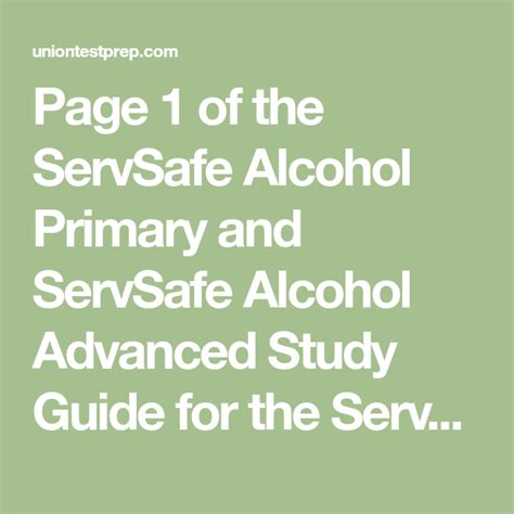 Read Servsafe Alcohol Study Guide 