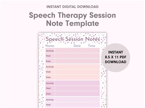 Sesis Speech Therapy Session Notes Sample