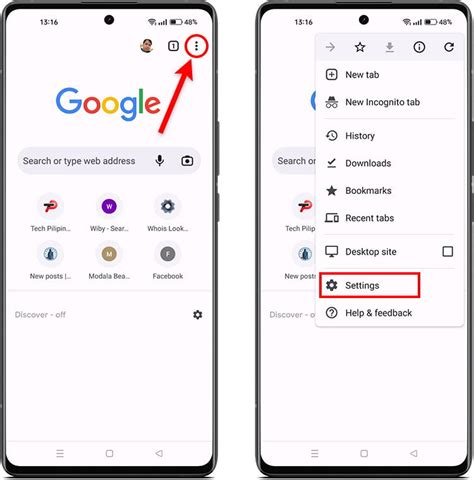set homepage in chrome android