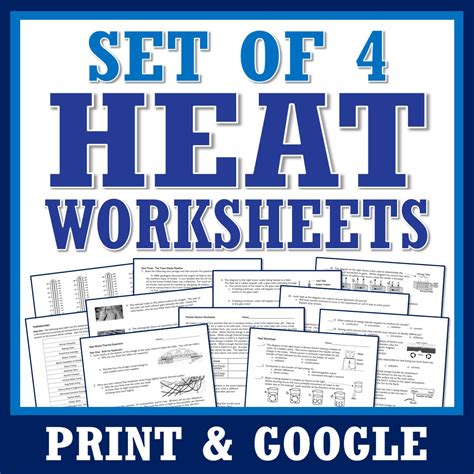 Set Of 4 Thermal Energy And Heat Worksheets Thermal Energy Temperature And Heat Worksheet - Thermal Energy Temperature And Heat Worksheet