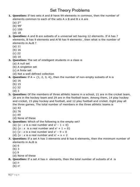 Set Theory Problems And Solutions Pdf Huobaoore
