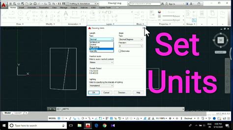 set units autocad