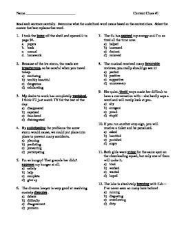 Setamravenna It Context Clues Multiple Choice Exercise Answer Context Clues 7th Grade - Context Clues 7th Grade