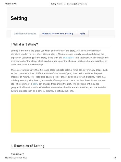 Setting Definition And Examples Literaryterms Net Setting Writing - Setting Writing