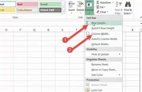 Setting The Cell Width And Height In Excel Cell Size Worksheet - Cell Size Worksheet