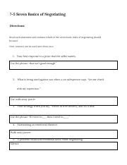 Seven Basics Of Negotiating