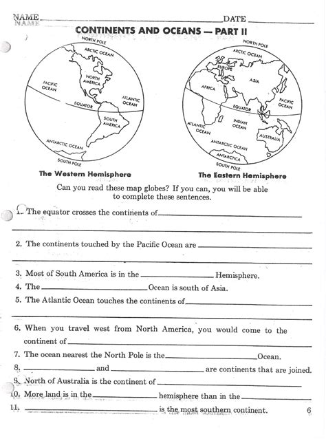 Seven Continents Amp Oceans Worksheets 7th Grade Oceans Worksheet - 7th Grade Oceans Worksheet