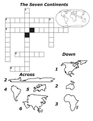 Seven Continents Crossword Worksheets 99worksheets The Seven Continents Worksheet - The Seven Continents Worksheet