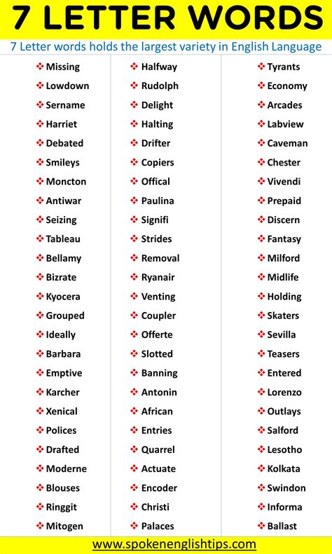 Seven Letter Words