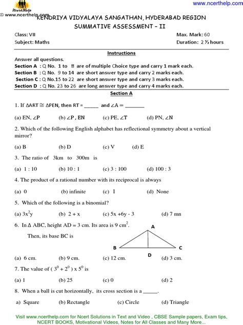Full Download Seventh Class Question Papers 