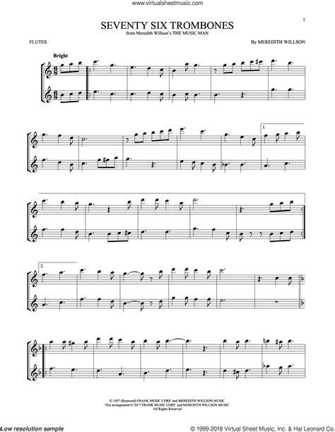 seventy six trombones flute