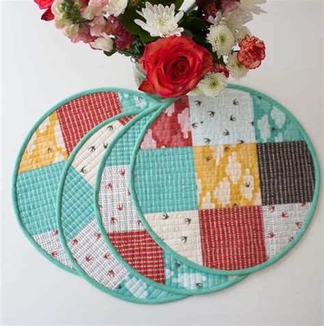 sewing circular quilted placemats tutorial Tutorials