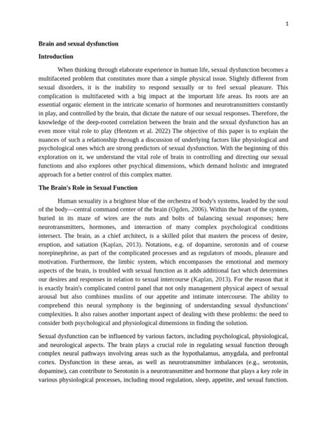 Sexual Dysfunction Beyond The Brain Body Connection Advances In Psychosomatic Medicine Vol 31