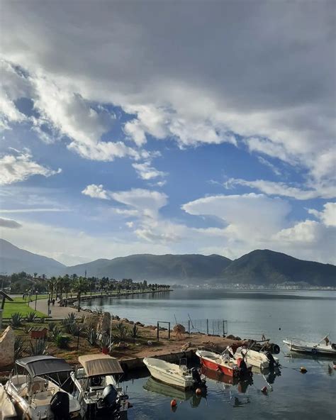 seyfoland FethiyeMuğla kara bulutlar çökmüş Fethiye sahil .