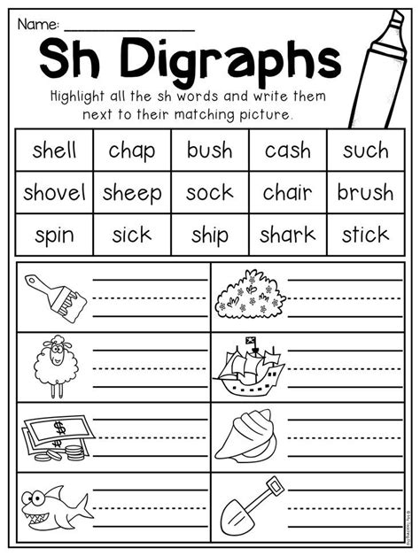 Sh Digraph Worksheets Sh 1st Grade Phonics Activities Sh Worksheets For 1st Grade - Sh Worksheets For 1st Grade