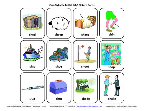 Sh Word Lists And Speech Therapy Activities Slp Sh Words For Kids - Sh Words For Kids