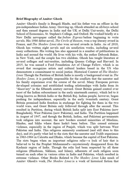 Shadow Lines Spark Notes