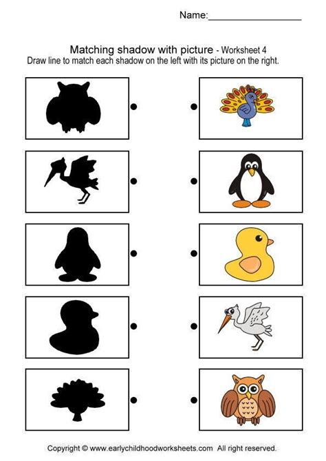 Shadow Matching Game Free Worksheets Pdf Worksheetspack Matching Kindergarten - Matching Kindergarten