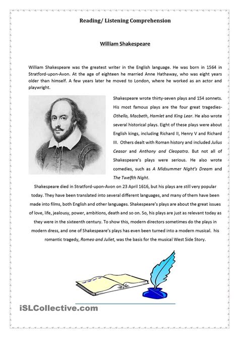 Shakespeare Biography Worksheet   Shakespeare Biography Worksheet Education Com - Shakespeare Biography Worksheet