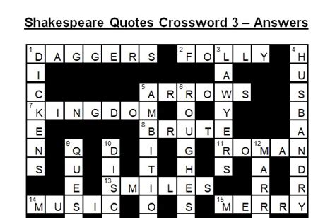 Download Shakespeare Crossword Puzzle Answers 