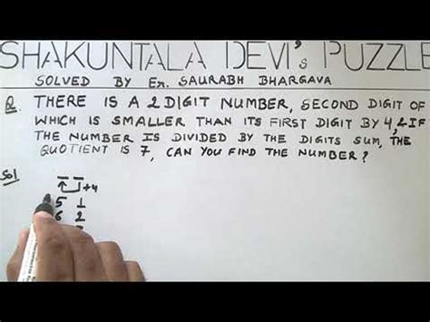 Shakuntala Devi Puzzles Solutions With Explanation