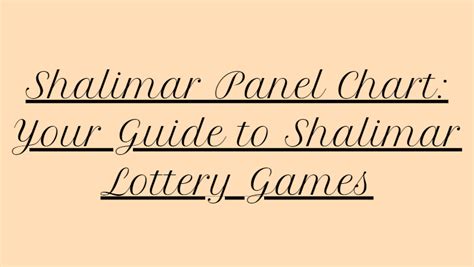 Shalimar Game Chart 2015