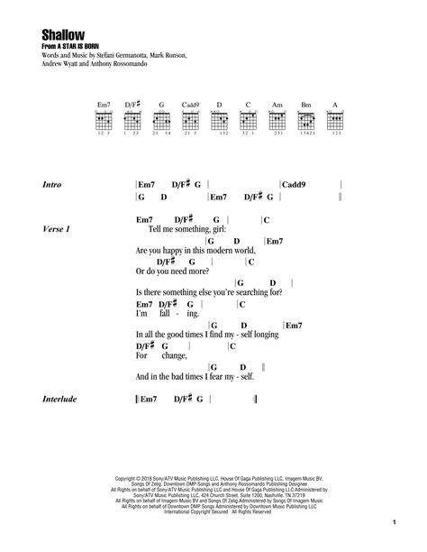 Shallow Guitar Chords
