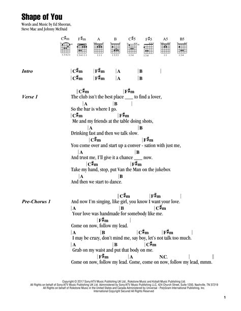 Shape Of You Chords
