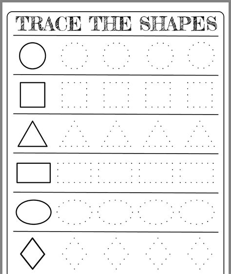 Shape Tracing Practice Worksheet Preschool And Kindergarten Tracing Shapes Worksheets For Preschool - Tracing Shapes Worksheets For Preschool