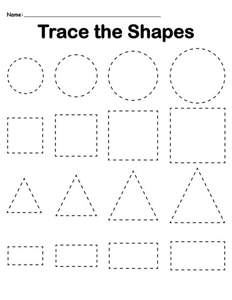 Shape Tracing Worksheets For Preschoolers Free Printable Bright Trace The Shapes Worksheet Preschool - Trace The Shapes Worksheet Preschool