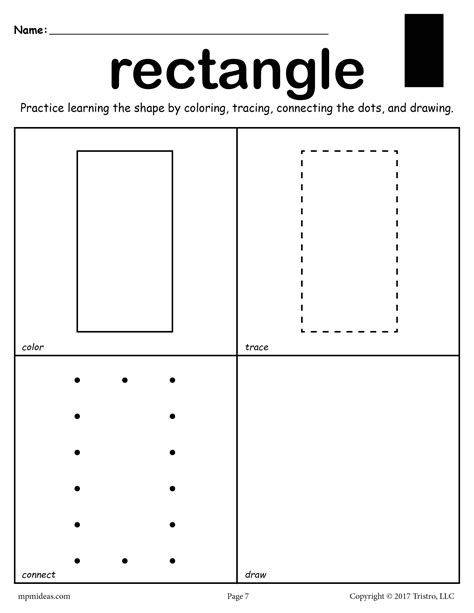 Shape Tracing Worksheets Preschool Mom Rectangle Tracing Worksheet - Rectangle Tracing Worksheet