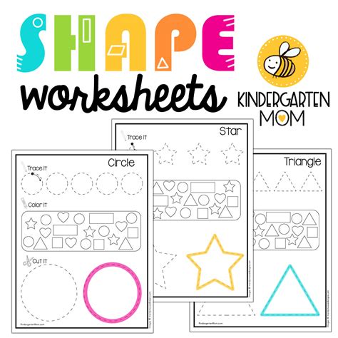 Shape Worksheets Kindergarten Mom Kindergarten Math Shapes Worksheets - Kindergarten Math Shapes Worksheets
