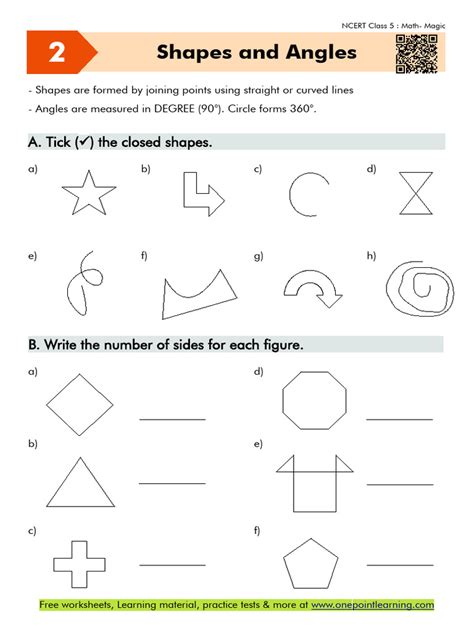 Shapes And Angles Class 5