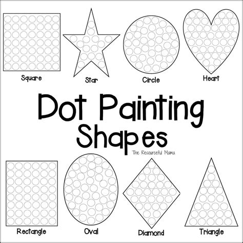Shapes Dot Painting Free Printable The Resourceful Mama Do A Dot Shapes Printables - Do A Dot Shapes Printables