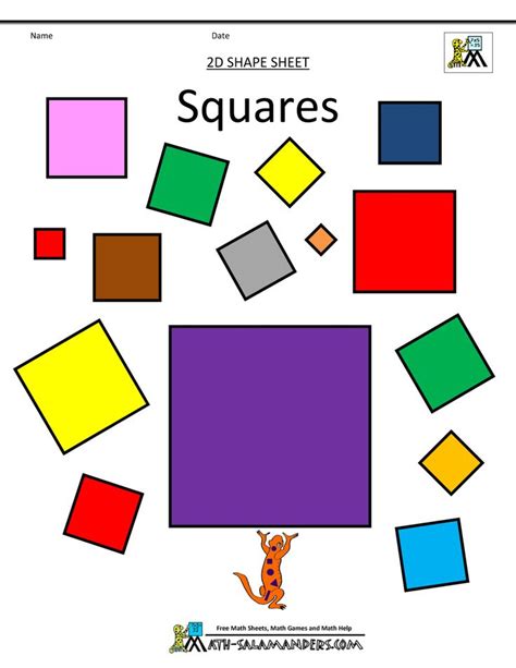 Shapes For Kids The Square Free Math Handwriting Square Worksheet Preschool - Square Worksheet Preschool