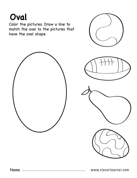 Shapes Recognition Practice Kidzone Oval Worksheet Preschool  - Oval Worksheet Preschool;
