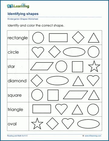 Shapes Worksheets For Kindergarten K5 Learning Kindergarten Shaoe Worksheet - Kindergarten Shaoe Worksheet