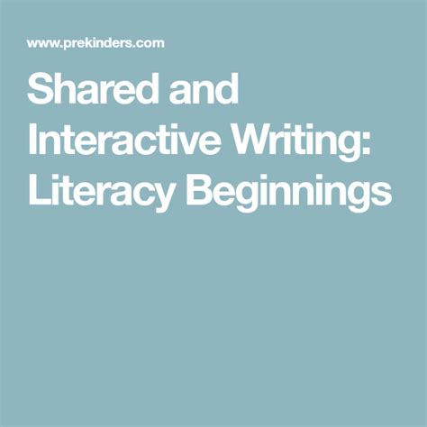 Shared And Interactive Writing Literacy Beginnings Prekinders Emergent Writing Activities For Preschoolers - Emergent Writing Activities For Preschoolers