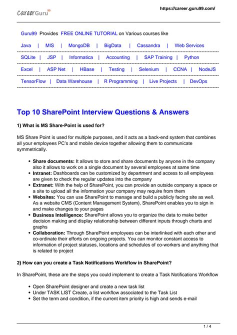Sharepoint Solution Architect Interview Questions