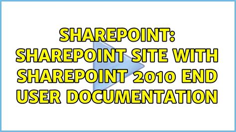 Read Online Sharepoint 2010 End User Quick Guide 