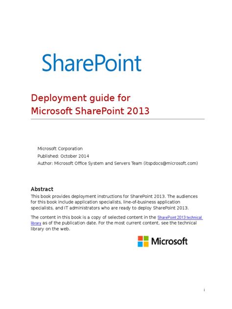 Full Download Sharepoint 2013 Deployment Guide 
