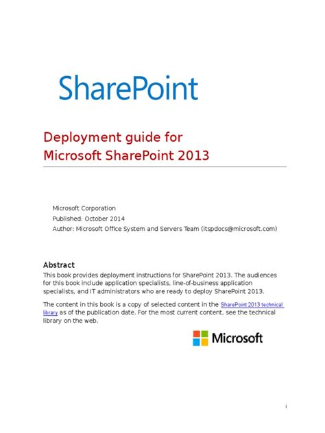 Read Sharepoint 2013 Deployment Guide 